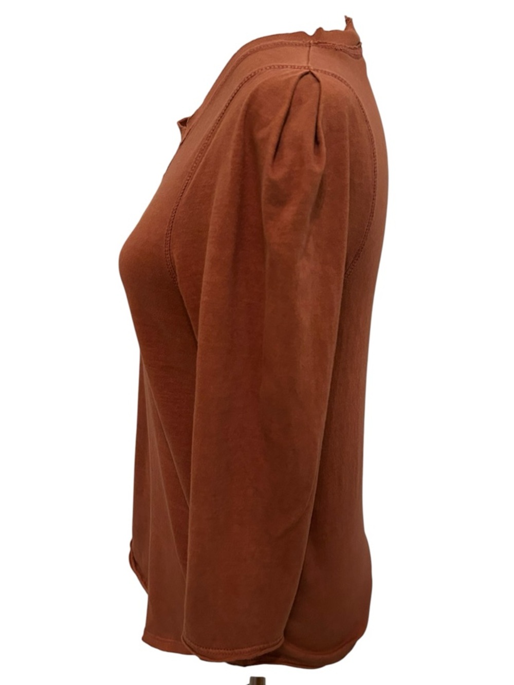 Free People WE THE FREE Clover Puff Shoulder Top Mesa (Rust/Terracotta) Small - Picture 4 of 10
